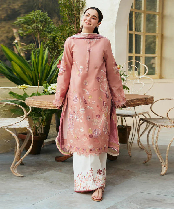 ZAHRA SHAHJAHAN 3PC Lawn Embroidered Shirt With Printed Dupatta